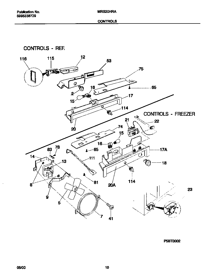 Universal/Multiflex (Frigidaire) MRS20HRAWC controls diagram
