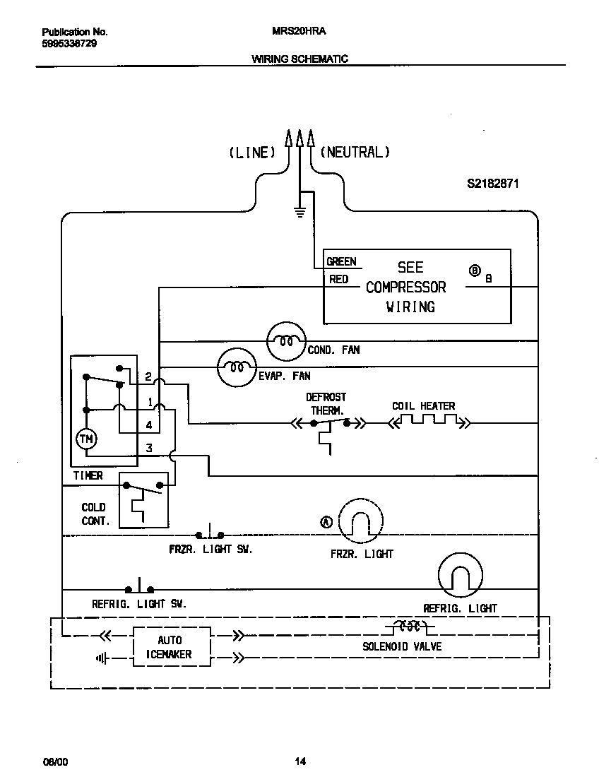 Universal/Multiflex (Frigidaire) MRS20HRAWC wiring diagram diagram