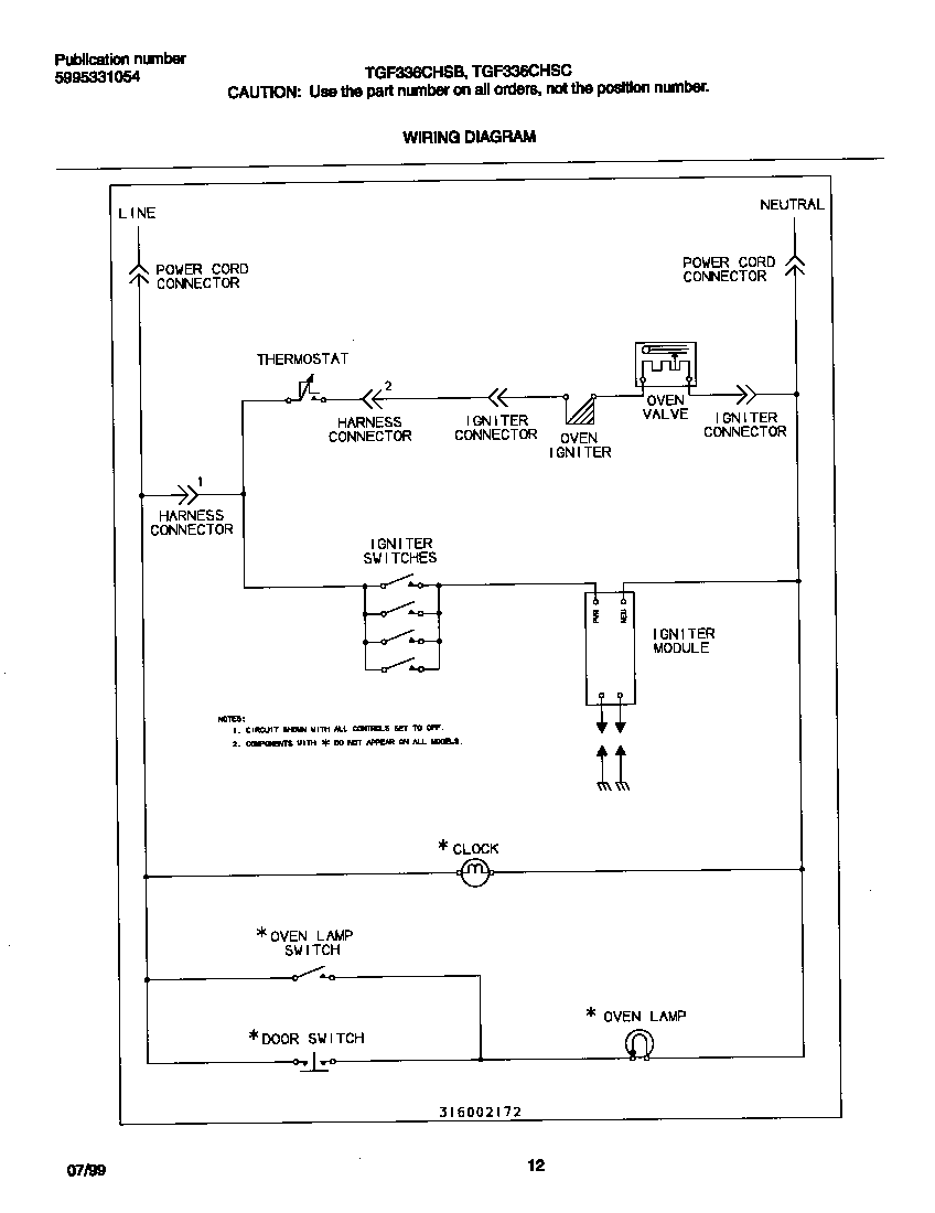 Tappan TGF336CHSB wiring diagram diagram