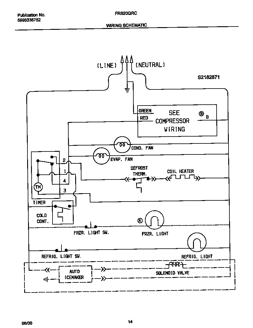 Frigidaire FRS20QRCW8 wiring diagram diagram
