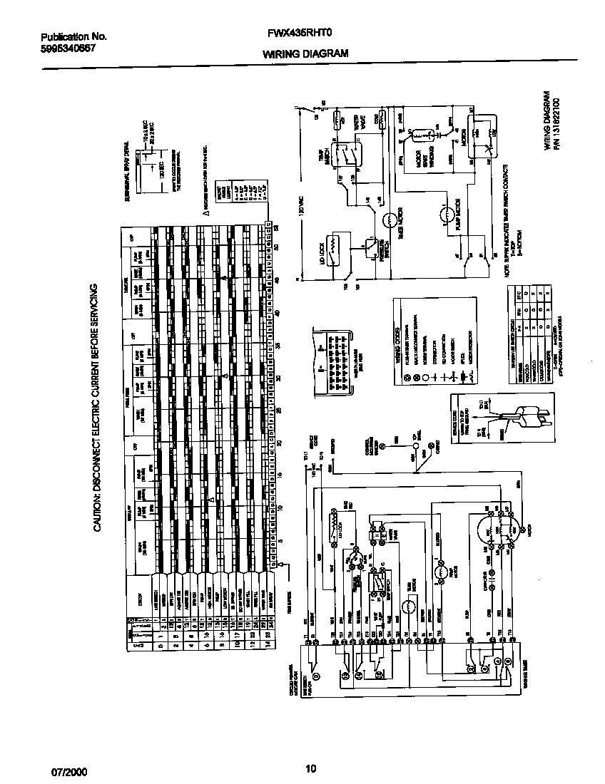 Frigidaire FWX435RHT0 wiring diagram diagram