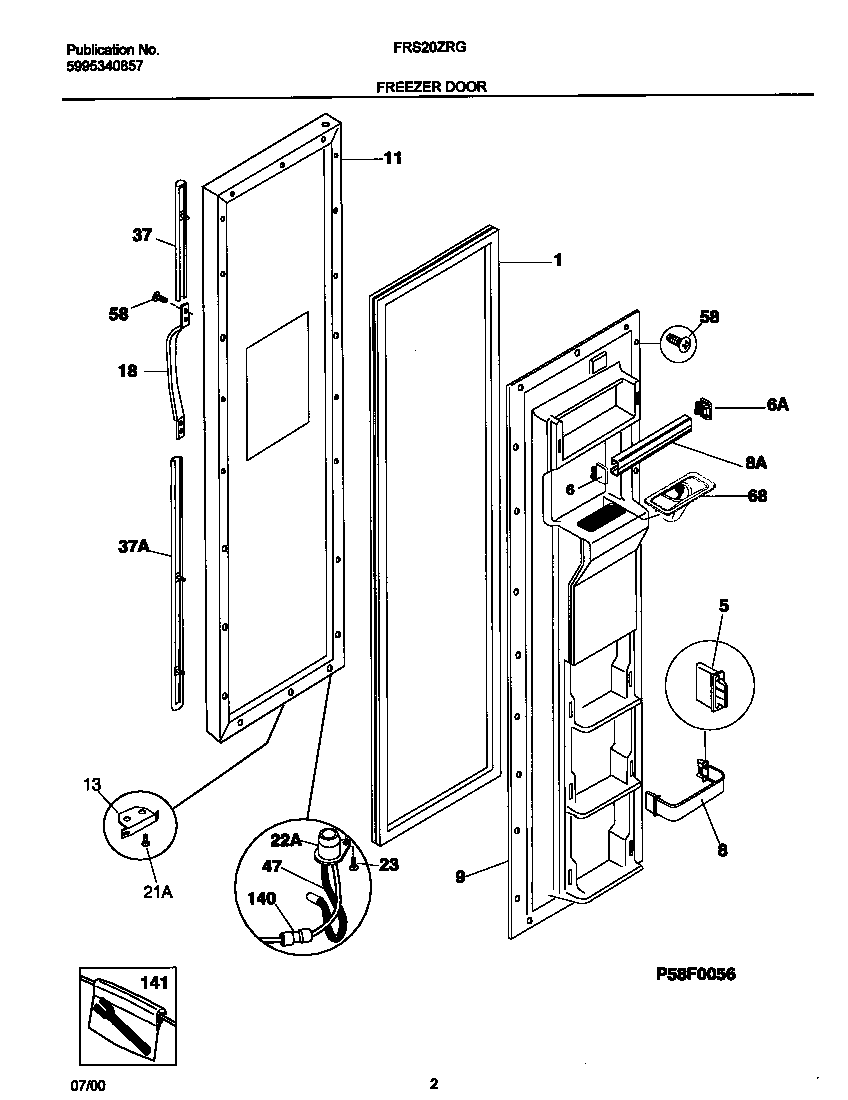 Frigidaire FRS20ZRGD8 frzdoor diagram