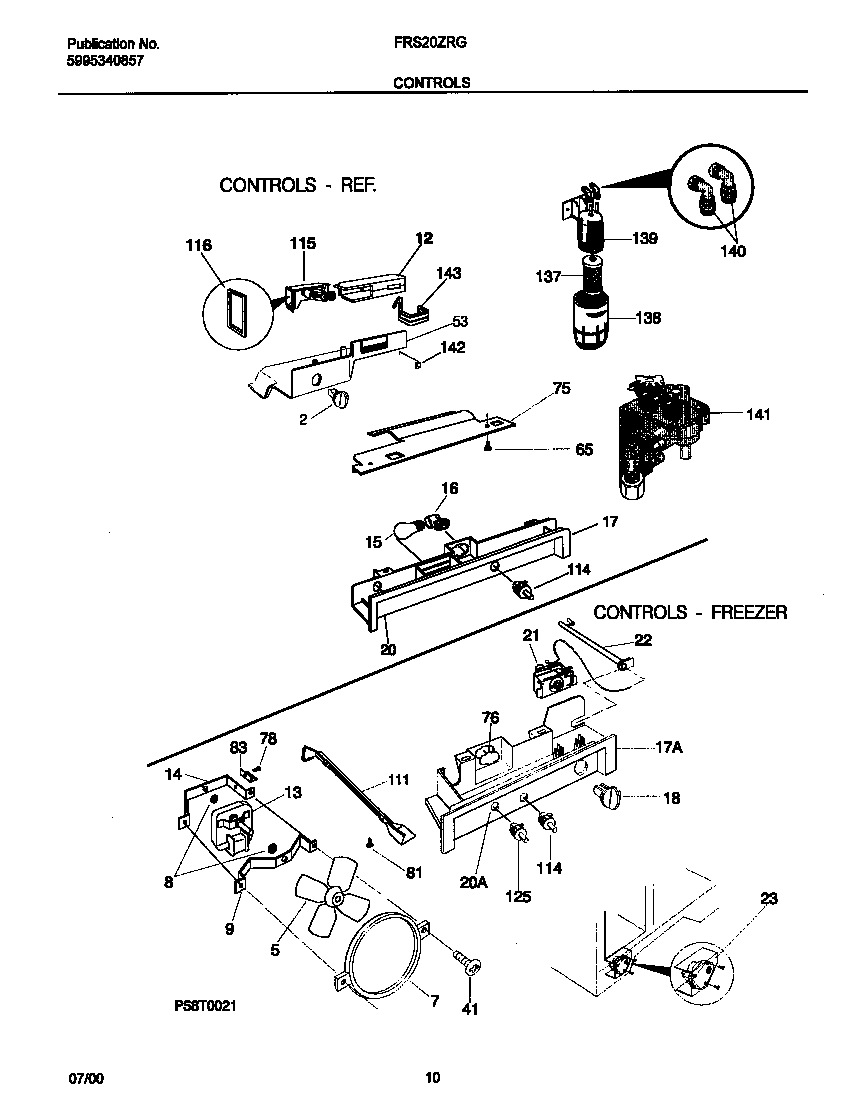 Frigidaire FRS20ZRGD8 control diagram