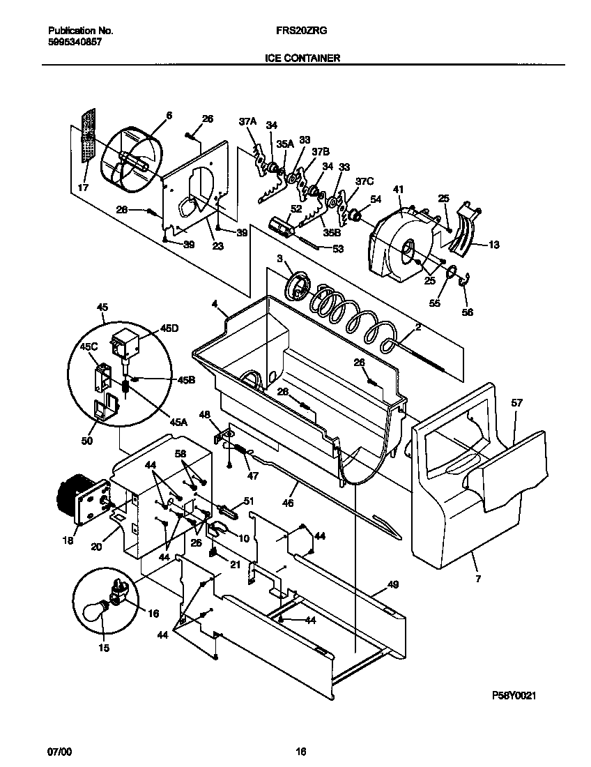 Frigidaire FRS20ZRGD8 icecont diagram