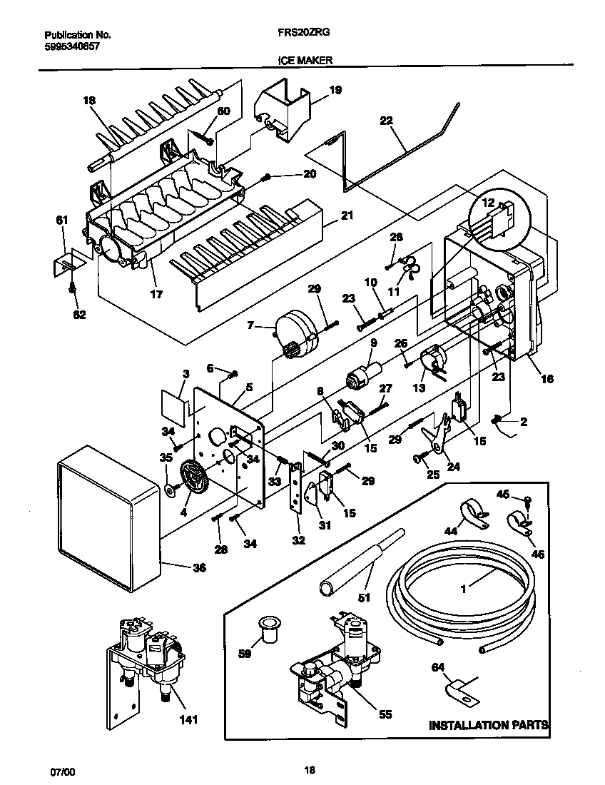 Frigidaire FRS20ZRGD8 icemakr diagram
