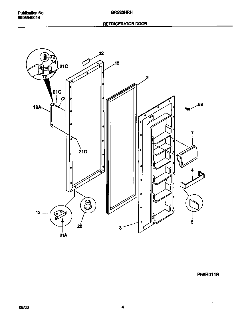 Gibson GRS20HRHD3 refr door diagram