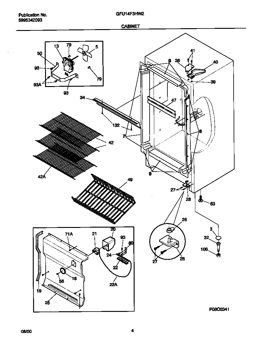 Gibson GFU14F3HW2 cabinet diagram