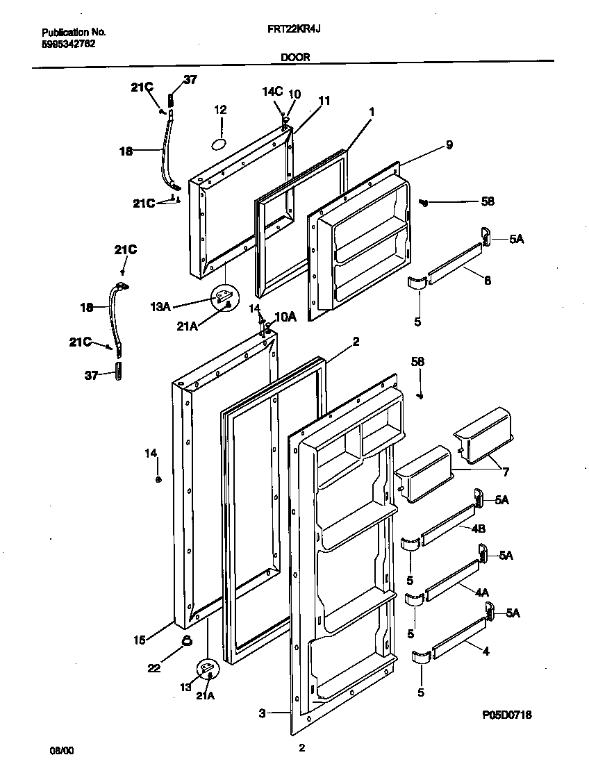 Frigidaire FRT22KR4JQ1 door diagram