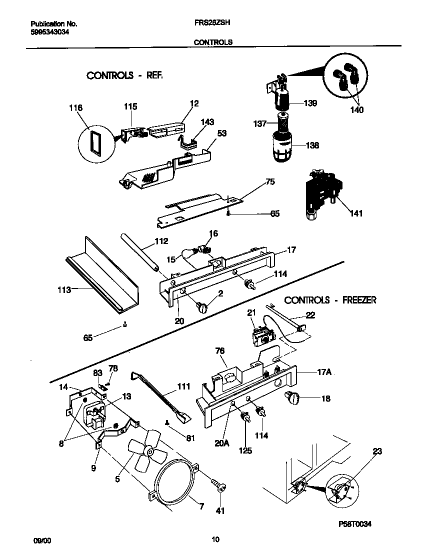Frigidaire FRS26ZSHB4 controls diagram