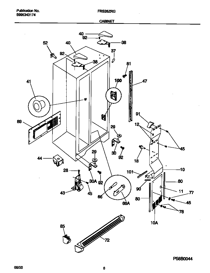 Frigidaire FRS26ZRGWB cabinet diagram