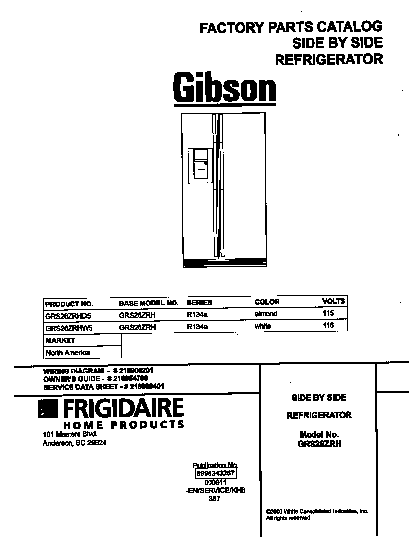 Gibson GRS26ZRHW5 cover diagram