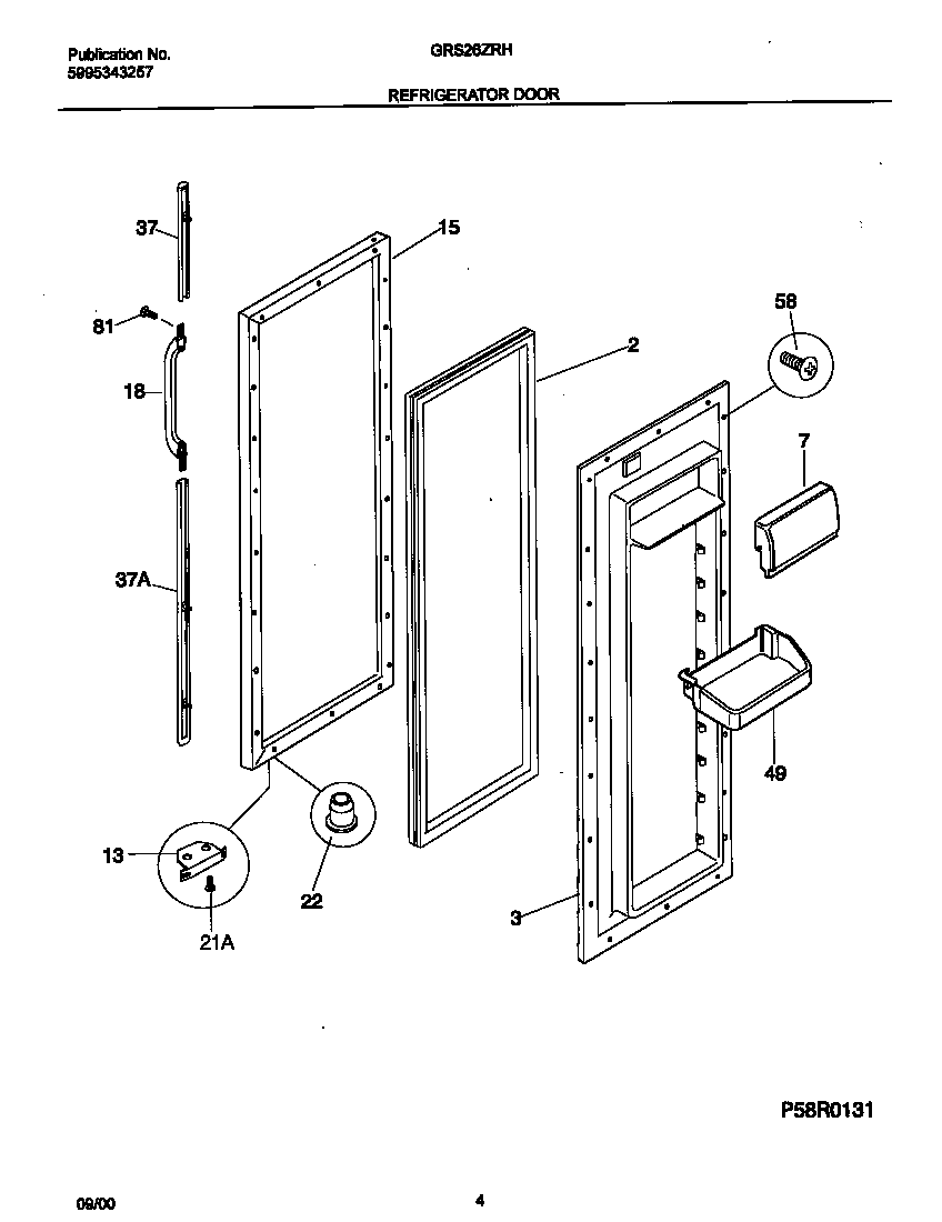 Gibson GRS26ZRHW5 refrigerator door diagram