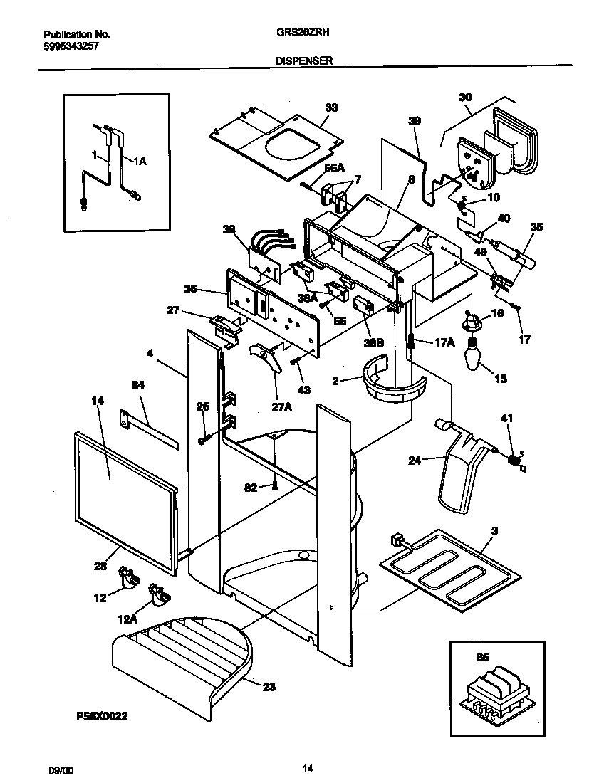 Gibson GRS26ZRHW5 dispenser diagram