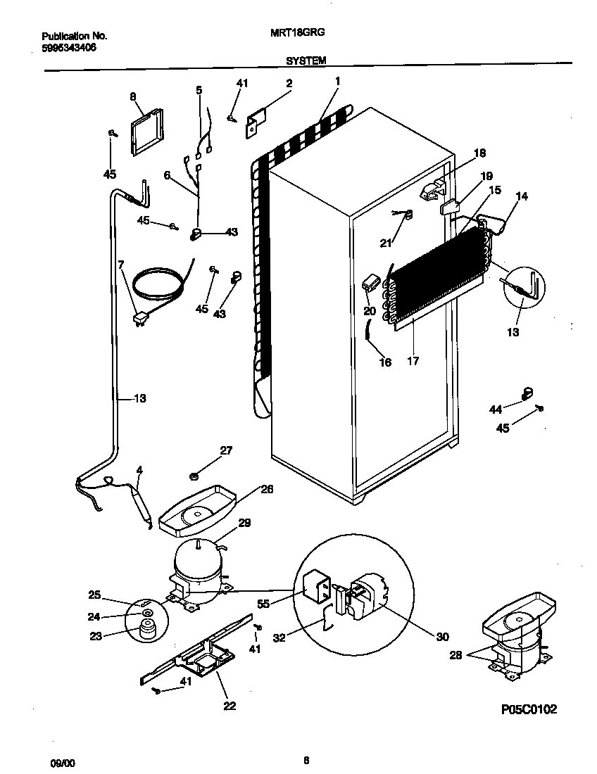 Universal/Multiflex (Frigidaire) MRT18GRGW2 system diagram