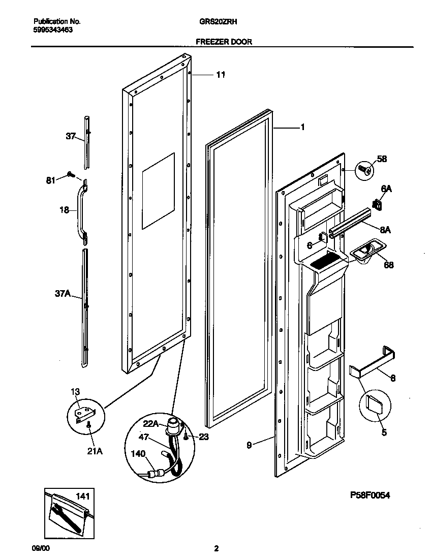 Gibson GRS20ZRHD7 freezer door diagram