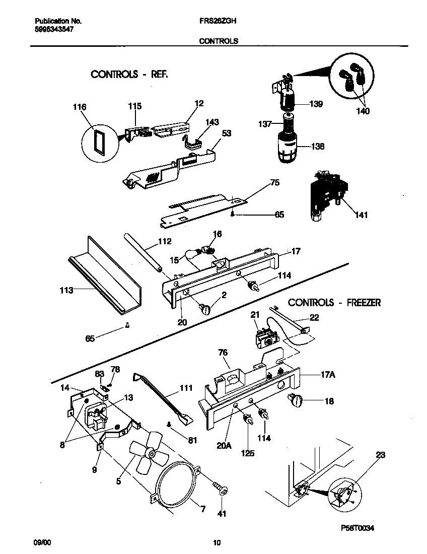 Frigidaire FRS26ZGHD4 controls diagram