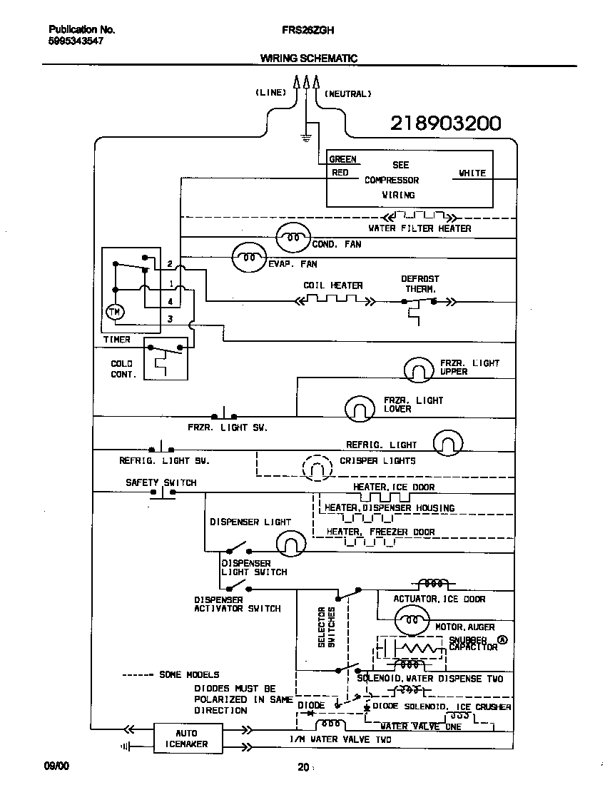 Frigidaire FRS26ZGHD4 wiring schematic diagram