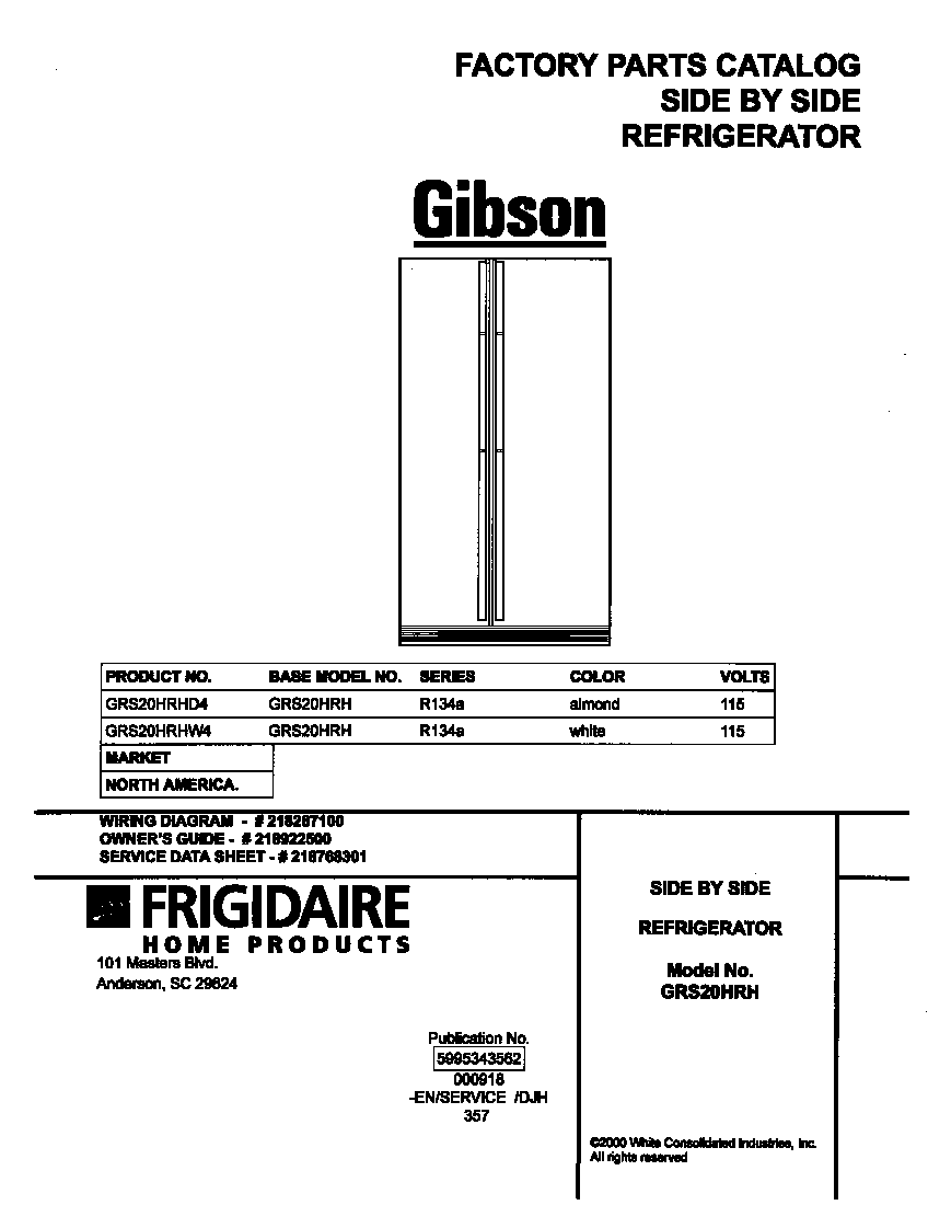 Gibson GRS20HRHD4 cover diagram