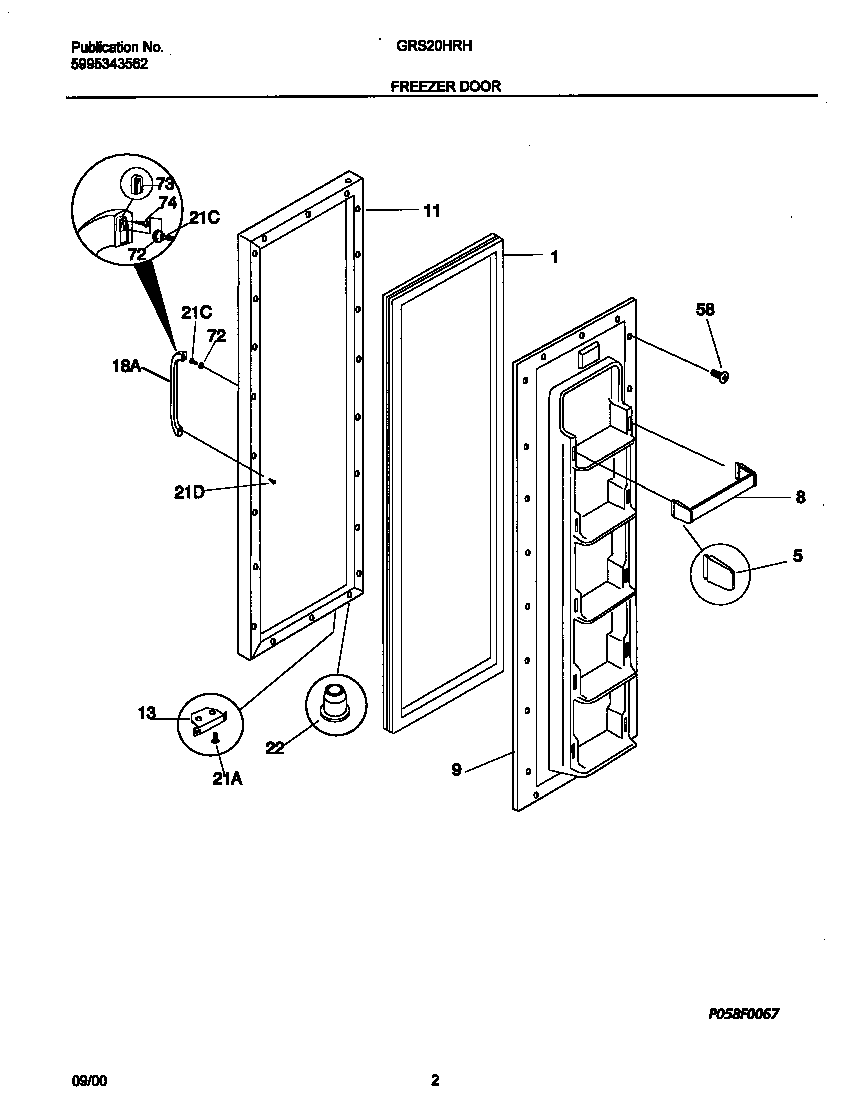 Gibson GRS20HRHD4 frz door diagram