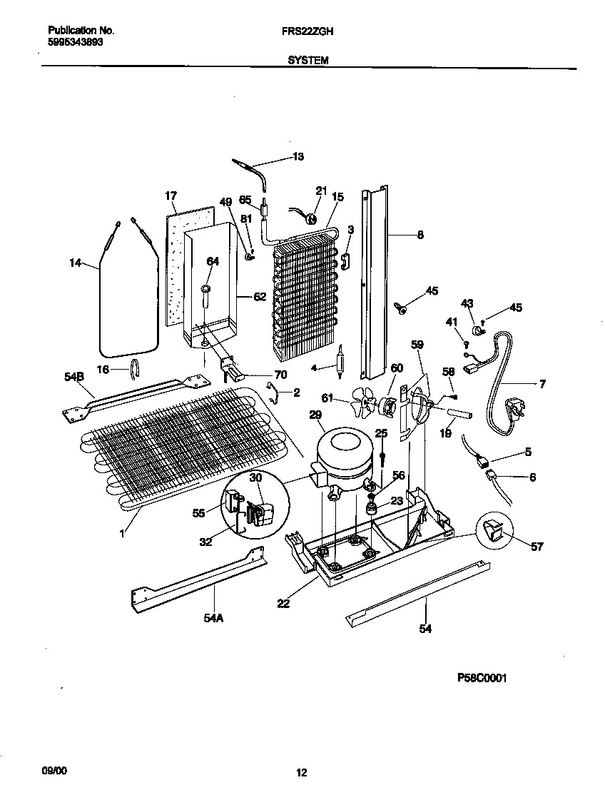 Frigidaire FRS22ZGHB5 system diagram