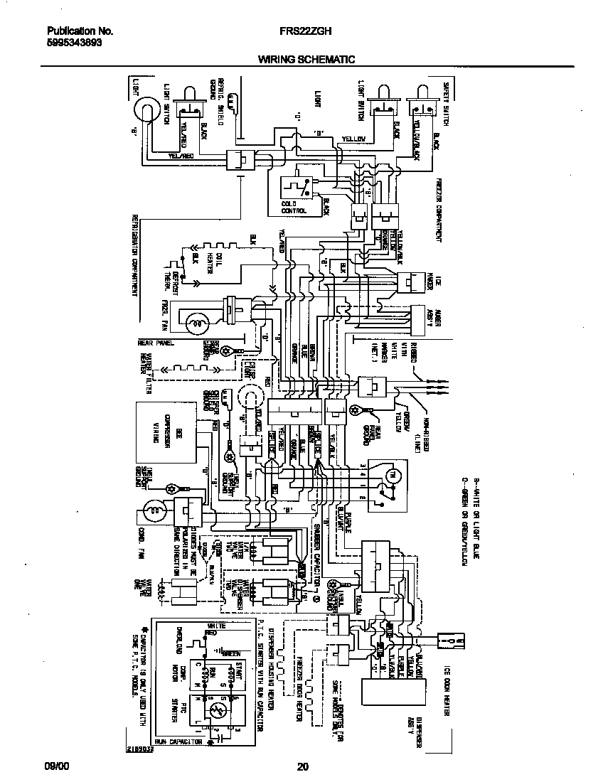 Frigidaire FRS22ZGHB5 wiring schematic diagram