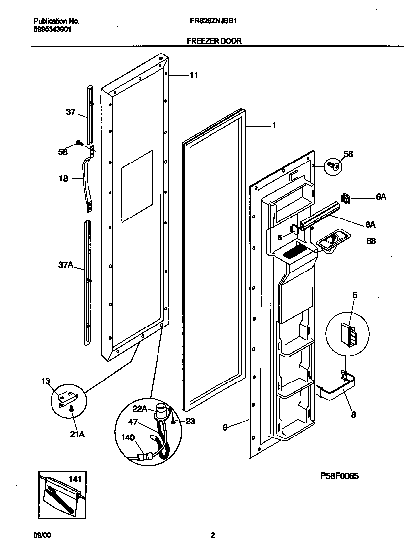 Frigidaire FRS26ZNJSB1 frz dr diagram