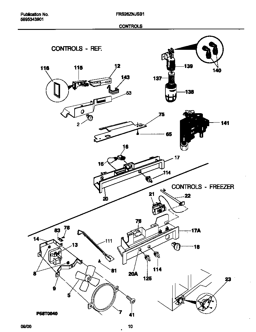 Frigidaire FRS26ZNJSB1 control diagram