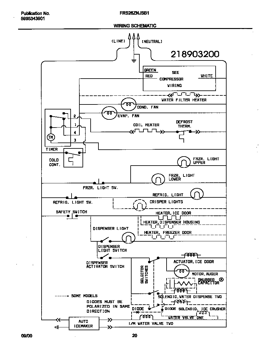 Frigidaire FRS26ZNJSB1 schematic diagram