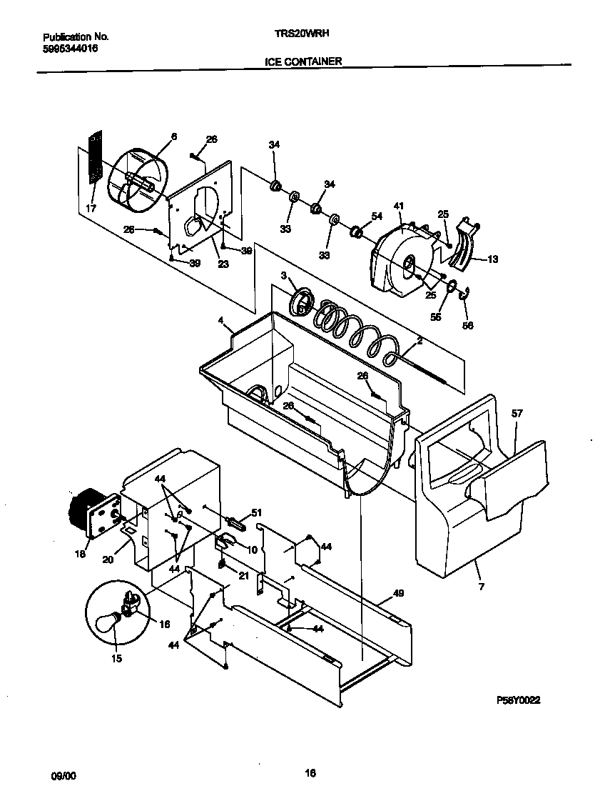 Tappan TRS20WRHW5 ice container diagram