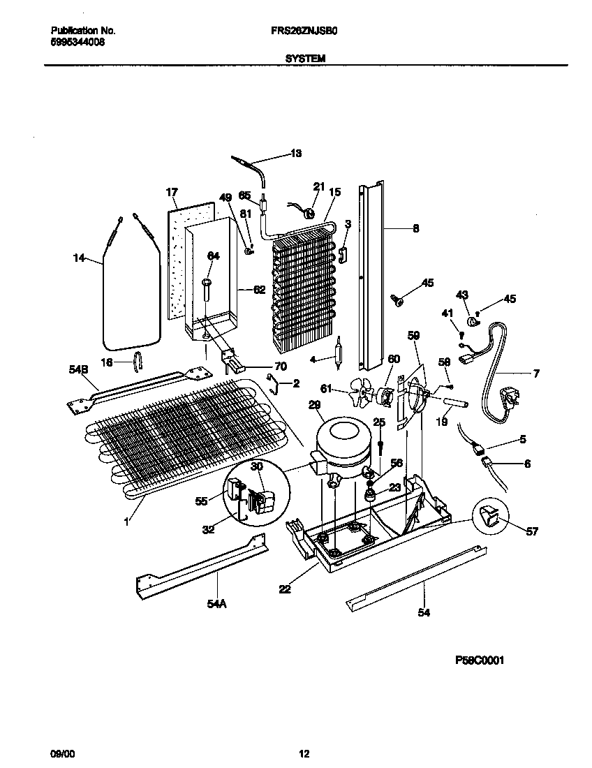 Frigidaire FRS26ZNJSB0 system diagram