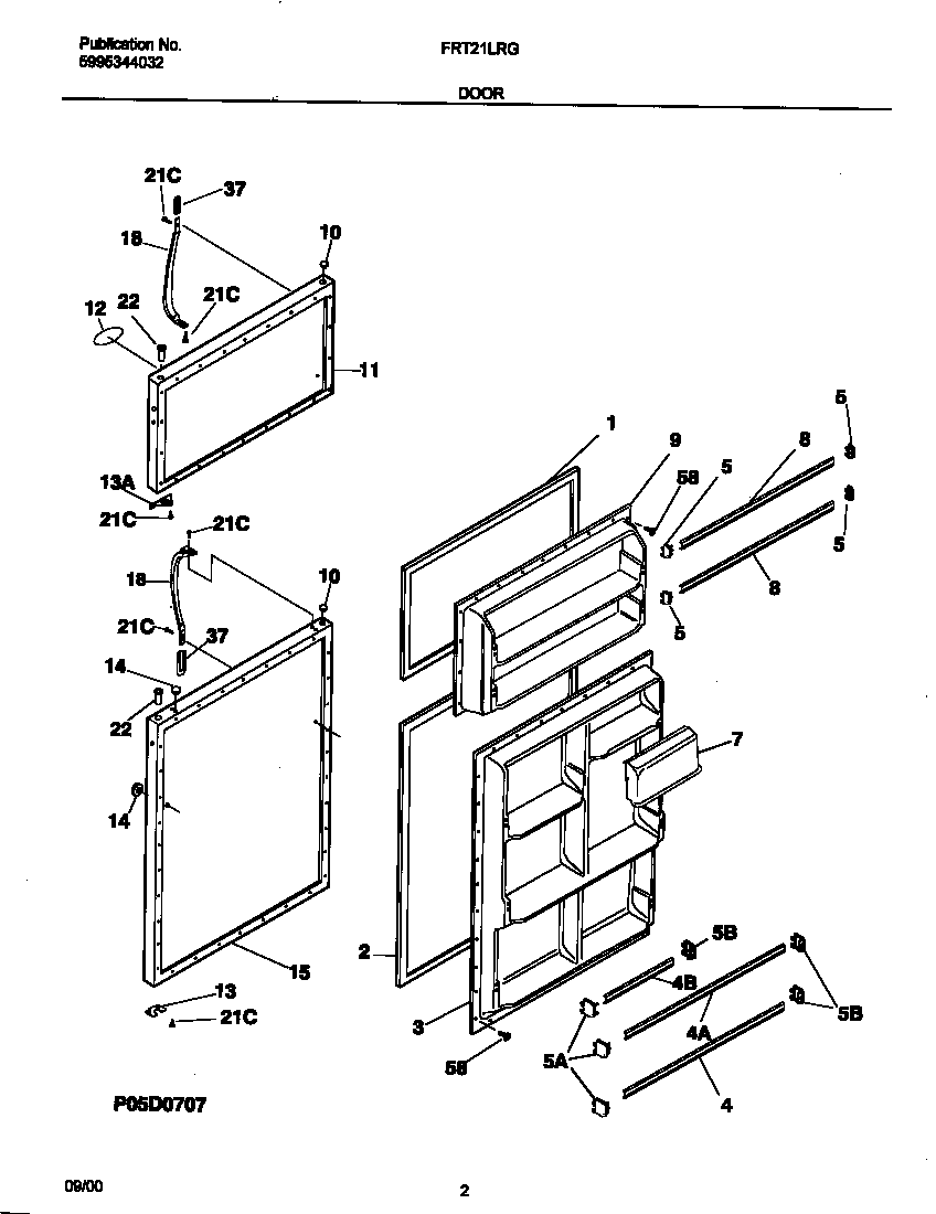 Frigidaire FRT21LRGW8 door diagram