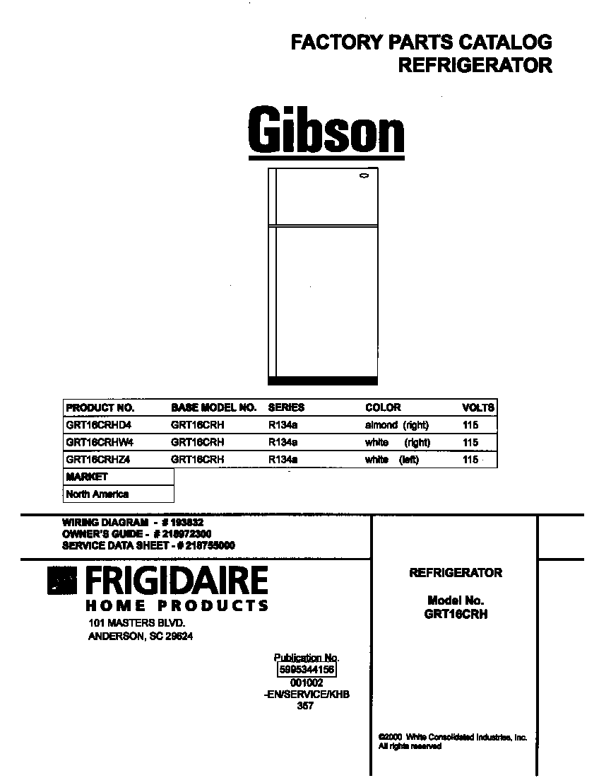 Gibson GRT16CRHW4 cover diagram