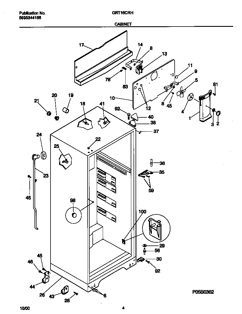Gibson GRT16CRHW4 cabinet diagram