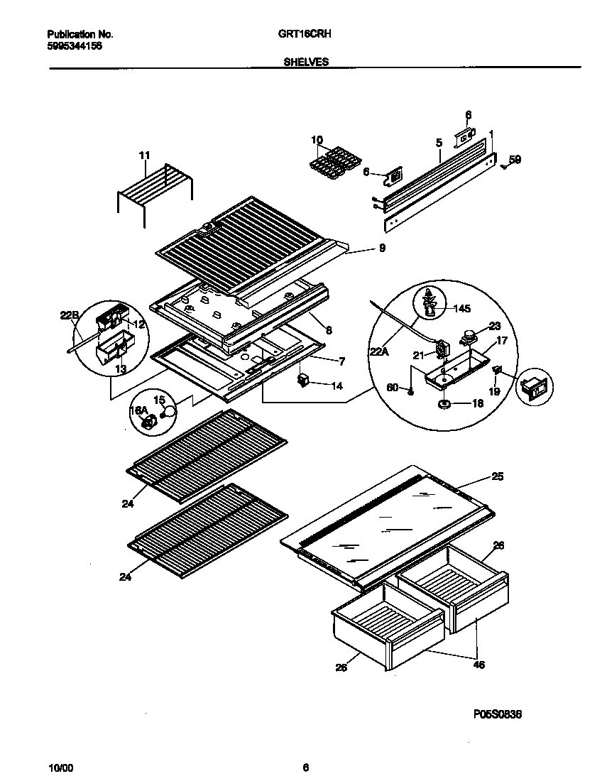 Gibson GRT16CRHW4 shelves diagram