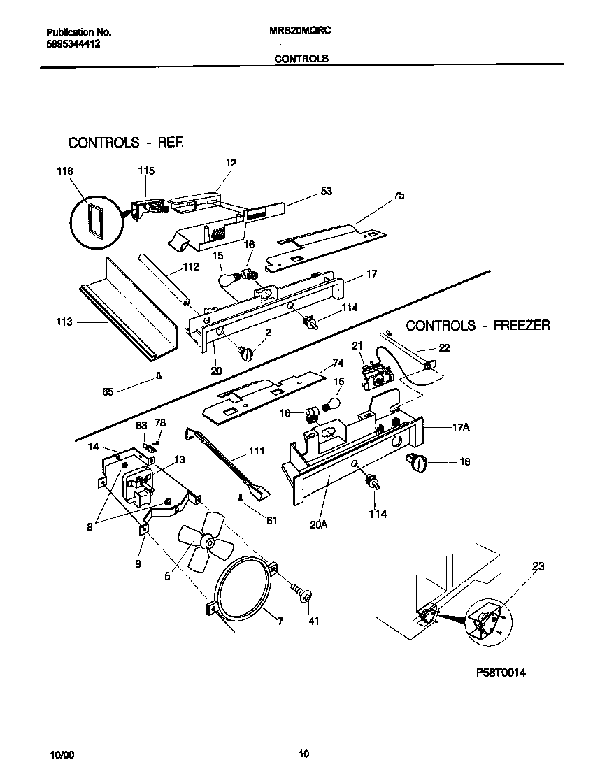 White-Westinghouse WRS20MQRCW0 controls diagram