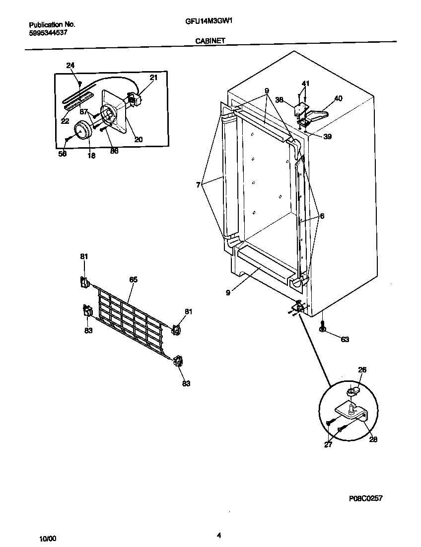 Gibson GFU14M3GW1 cabinet diagram