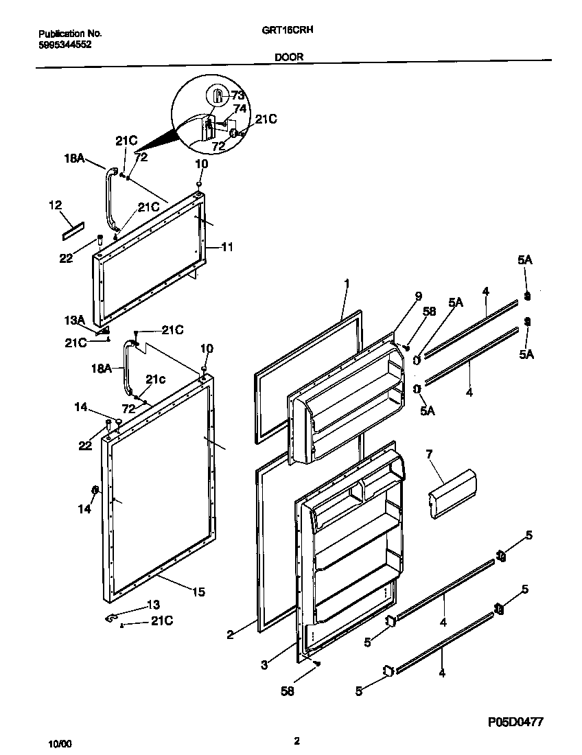 Gibson GRT16CRHW6 door diagram