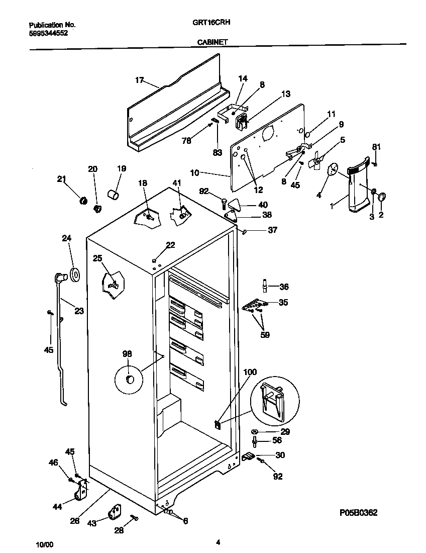 Gibson GRT16CRHW6 cabinet diagram