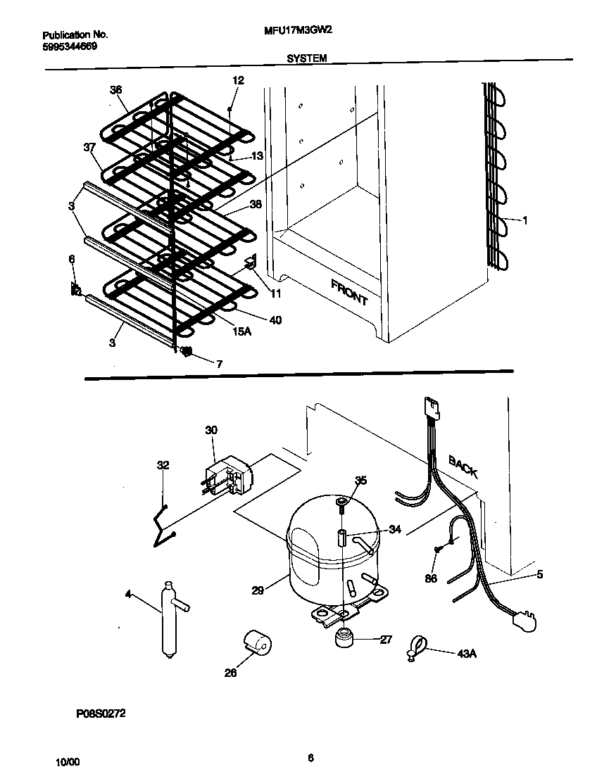 Universal/Multiflex (Frigidaire) MFU17M3GW2 system diagram