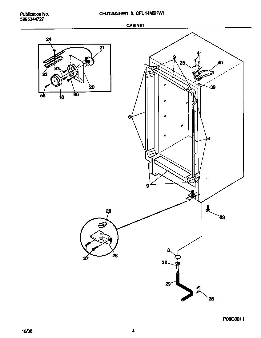 Universal/Multiflex (Frigidaire) CFU14M2HW1 cabinet diagram