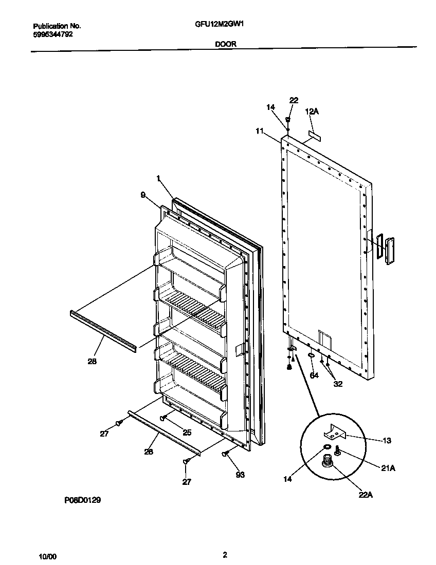 Gibson GFU12M2GW1 door diagram