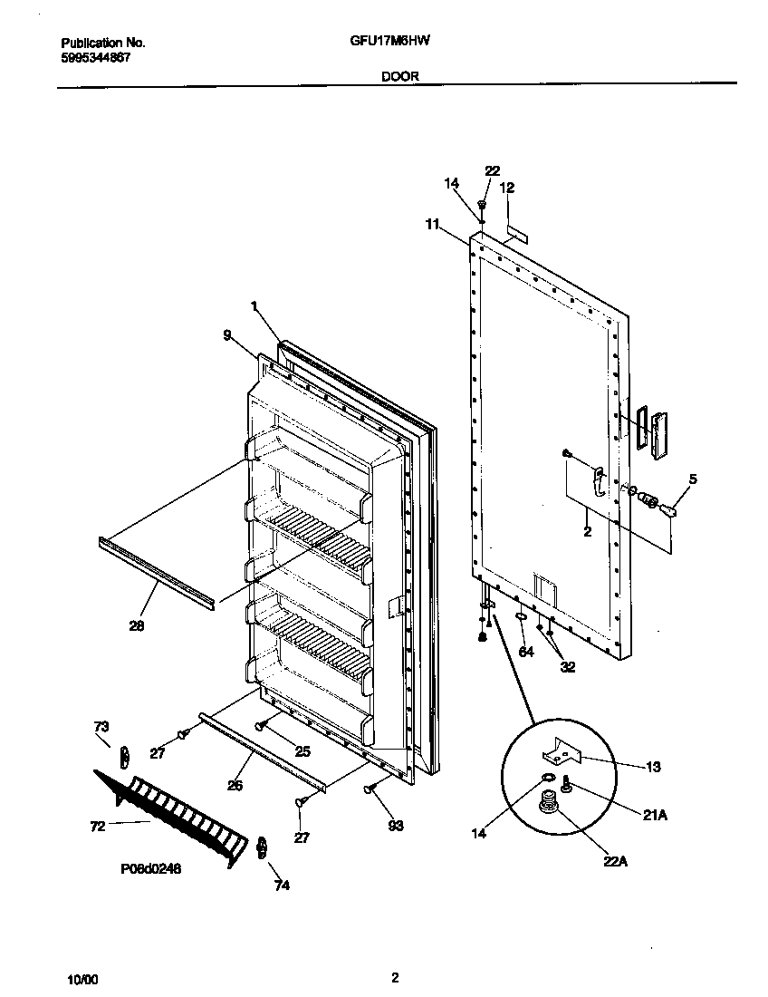 Gibson GFU17M6HW1 door diagram