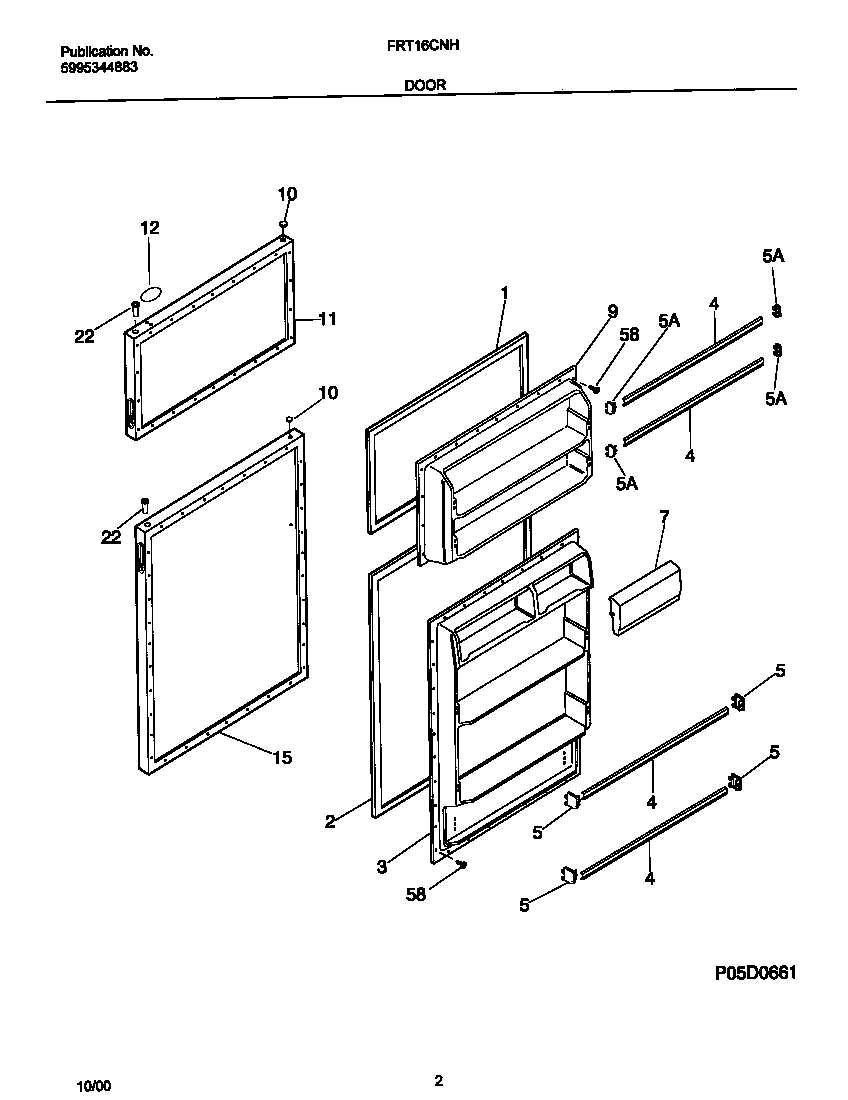 Frigidaire FRT16CNHW4 door diagram