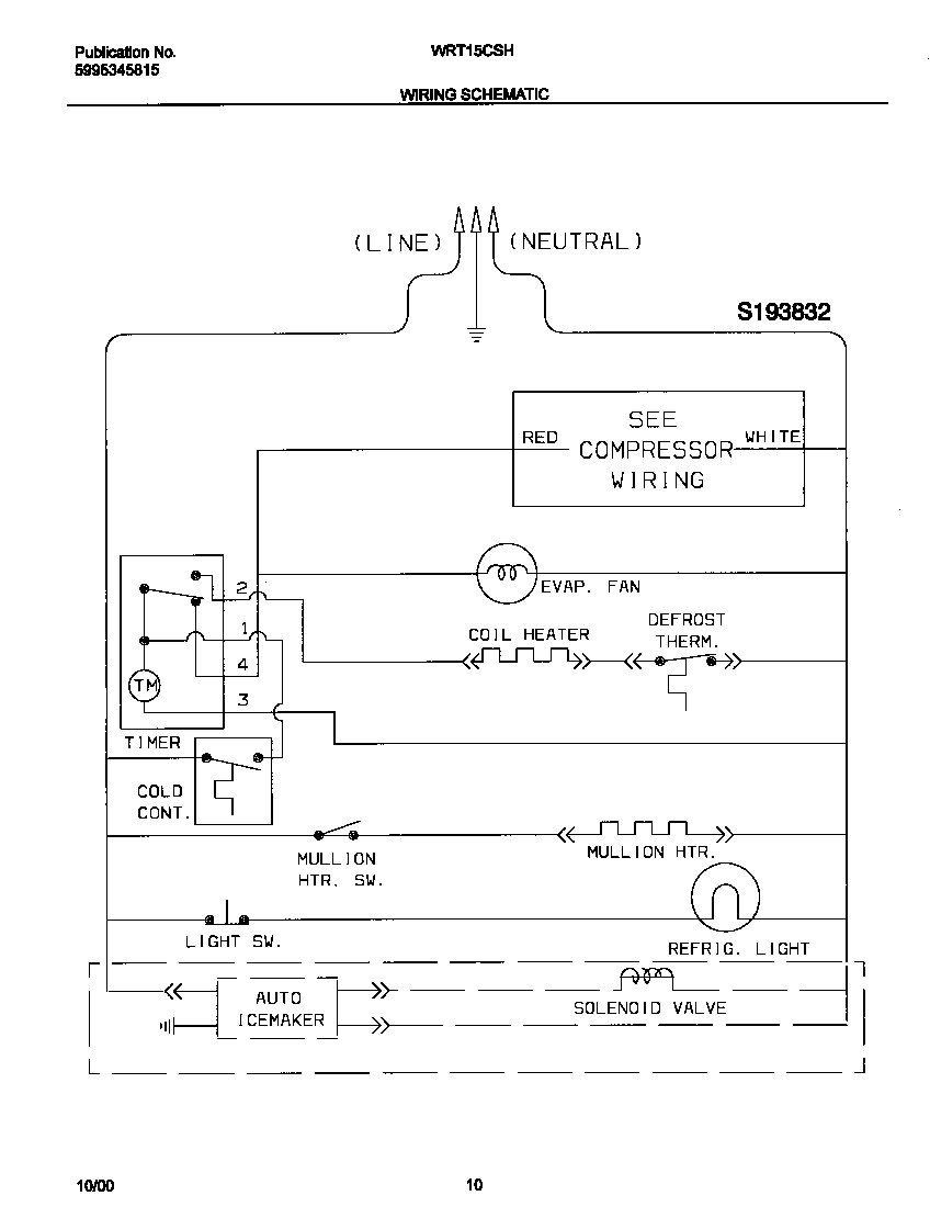 White-Westinghouse WRT15CSHD4 wiring schematic diagram