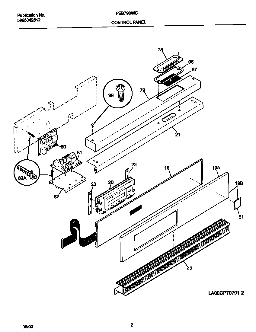 Frigidaire FEB798WCCE control panel diagram