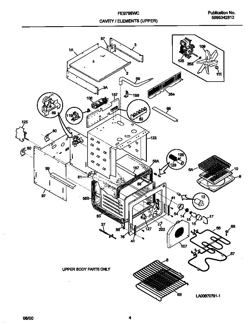 Frigidaire FEB798WCCE cavity upper diagram