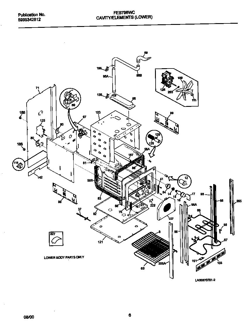 Frigidaire FEB798WCCE cavity lower diagram