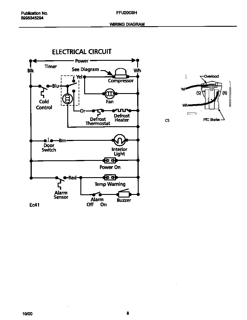 Frigidaire FFU20G9HW1 wiring diagram diagram