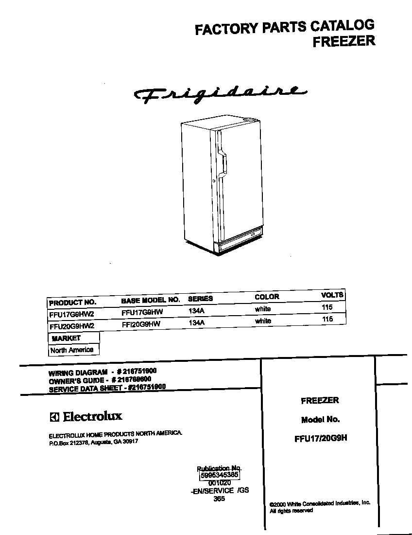 Frigidaire FFU17G9HW2 cover diagram
