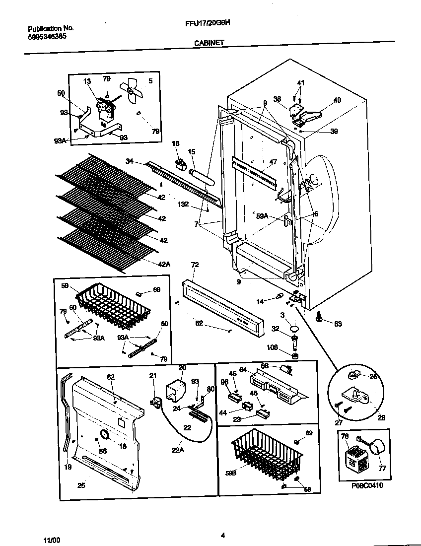 Frigidaire FFU17G9HW2 cabinet diagram